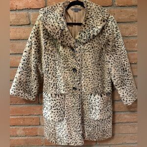 Leopard Print Faux Fur Coat